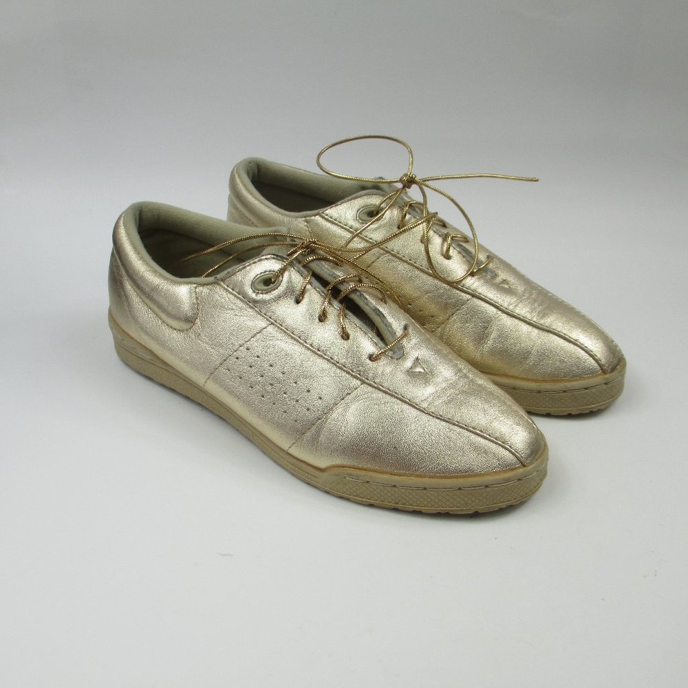 Propet Women's Walker Gold Leather Sneakers Shoes